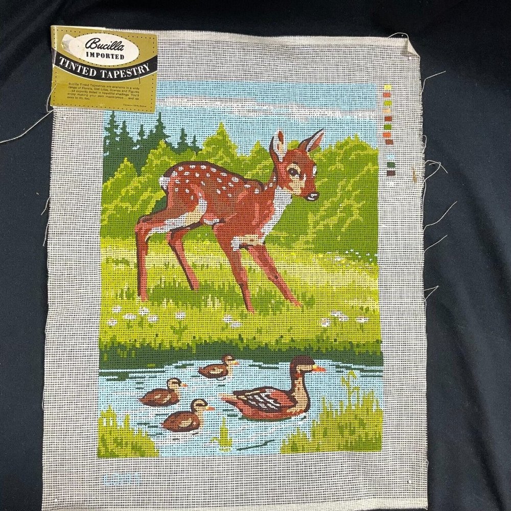 Bucilla Needlepoint Canvas Tapestry Unfinished Fawn Deer 60195